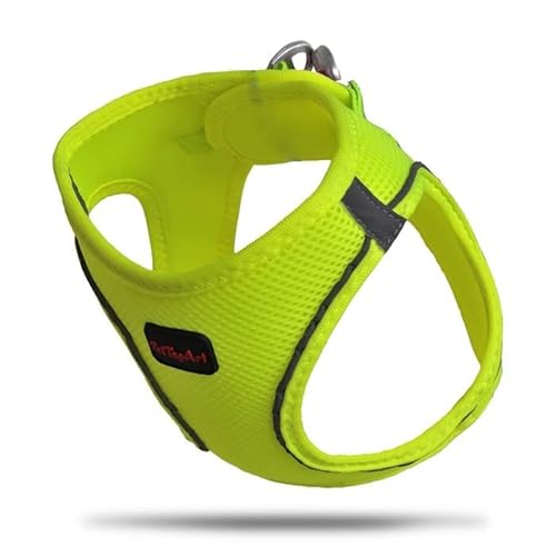 PetTagArt Air Mesh Step-In Hundegeschirr, Hundegeschirr Air Mesh extra leicht & weich in verschiedenen Größen (S, Neon Gelb) von Pet Tag Art