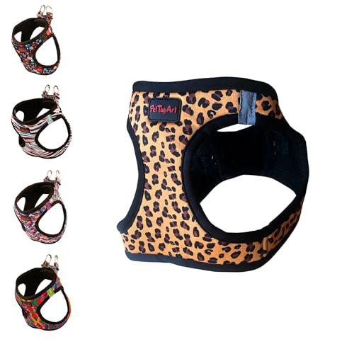 PetTagArt Air Mesh Step-In Hundegeschirr, Hundegeschirr Air Mesh extra leicht & weich in verschiedenen Größen und Sonderfarben (L, Leopard) von Pet Tag Art