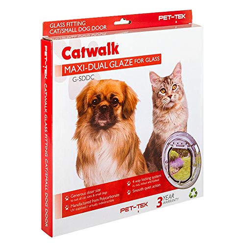 Catwalk Türklappe für Hunde/Katzen, Glas, transparent von Pet Tek