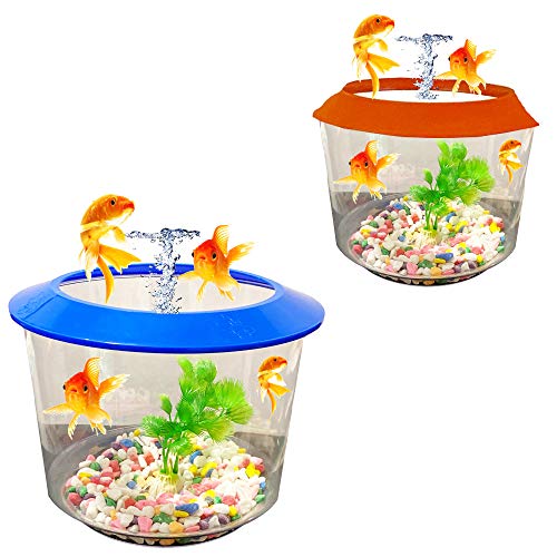 Pet Living Goldfischschalen-Set, goldfarben, Fischschale mit Zierpflanze Fischschale, Orange von Pet Touch