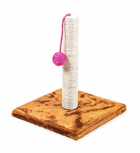Kratzbaum, Kratzsäule mit Sisalstamm und Sisalspielzeug, Plüschfuß, Höhe ca. 38 cm von Pet Prime