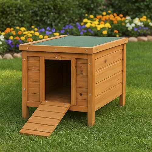 Home Discount Holz Pet Kaninchen Haus Stall, Guinea Pig Animal Outdoor Hide von Pet Vida