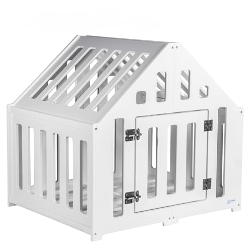 Pet World Design Hundehütte aus Holz, Hundekäfig Verschließbar, Tierhaus, Hundelaufstall, Hundehaus, Haustierbox, Hund, Katze, Indoor, Weiß Pet World Design Hundehütte aus Holz, Hundekäfig Verschließbar, Tierhaus, Hundelaufstall, Hundehaus, Haustierbox, Hund, Katze, Indoor, Weiß von Pet World Design