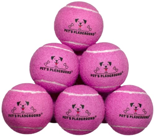 Pet's Playground Tennisbälle für Hunde | Packung mit 12 rosa Tennisbällen für Hunde | Welpenball | Kleine Hundebälle Große Tennisbälle für Hunde | Kleine Tennisbälle für Hunde | Ball für Hunde von Pet's Playground