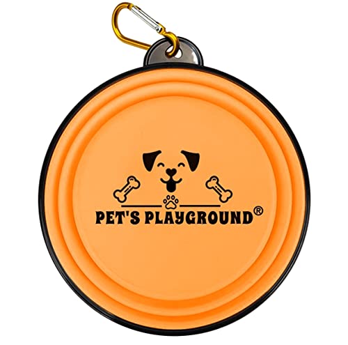 Pet's Playground Reisenapf für Hunde (1 Liter, orange) von Pet's Playground