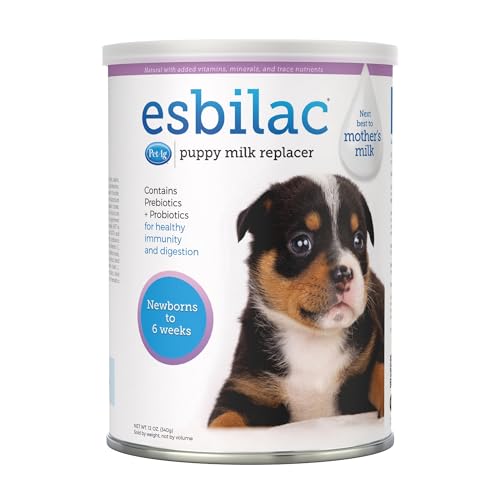 PetAg Esbilac Welpenmilch-Ersatzpulver – mit Präbiotika, Probiotika und Vitaminen für Neugeborene Welpen, 340 ml Pulvergetränke-Mischung von PetAg