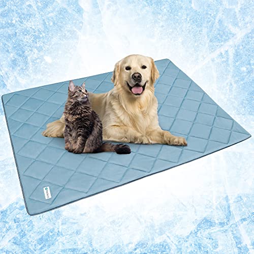 PetAmi Hochwertige, kühlende Hundedecke, leicht, flauschig, Bettüberwurf für Hunde, Katzen, Welpen, Haustierdecke, Möbelschutz, Couch, Sofa, wendbar, flauschig, gemütlich, 90 x 90 cm, Staubblau PetAmi Hochwertige, kühlende Hundedecke, leicht, flauschig, Bettüberwurf für Hunde, Katzen, Welpen, Haustierdecke, Möbelschutz, Couch, Sofa, wendbar, flauschig, gemütlich, 90 x 90 cm, Staubblau von PetAmi