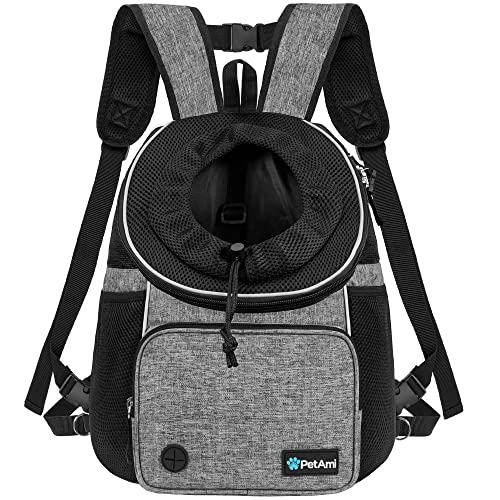 PetAmi Hunde-Tragetasche vorne, verstellbarer Hundetransport-Rucksack, belüfteter Hundetragetasche für Wandern, Camping, Reisen, kleine, mittelgroße Hundewelpen, max. 6.8 kg, Grau PetAmi Hunde-Tragetasche vorne, verstellbarer Hundetransport-Rucksack, belüfteter Hundetragetasche für Wandern, Camping, Reisen, kleine, mittelgroße Hundewelpen, max. 6.8 kg, Grau von PetAmi