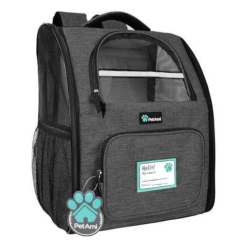 PetAmi Hunderucksack für kleine große Katze, Haustier, Welpen, belüfteter Haustier-Wanderrucksack, Reisetasche, von Fluggesellschaften zugelassener Katzenrucksack, Sicherheits-Rückenstütze, Camping, PetAmi Hunderucksack für kleine große Katze, Haustier, Welpen, belüfteter Haustier-Wanderrucksack, Reisetasche, von Fluggesellschaften zugelassener Katzenrucksack, Sicherheits-Rückenstütze, Camping, von PetAmi