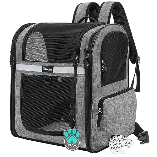 PetAmi Hunderucksack für kleine große Katze, Haustier, Welpen, belüfteter Haustier-Wanderrucksack, Reisetasche, von Fluggesellschaften zugelassener Katzenrucksack, Sicherheits-Rückenstütze, Camping, PetAmi Hunderucksack für kleine große Katze, Haustier, Welpen, belüfteter Haustier-Wanderrucksack, Reisetasche, von Fluggesellschaften zugelassener Katzenrucksack, Sicherheits-Rückenstütze, Camping, von PetAmi