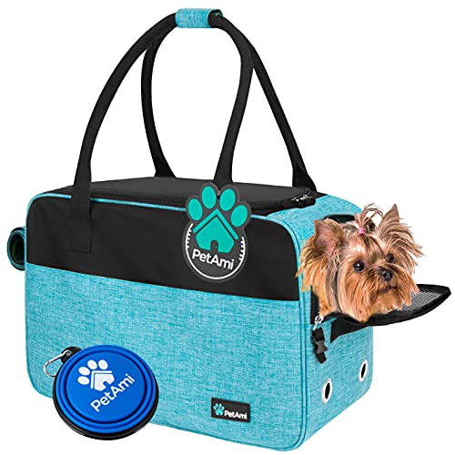 PetAmi Hundetragetasche für kleine Hunde, von Fluggesellschaften zugelassen, weiche Seiten, Haustiertragetasche mit Taschen, belüftete Hundetragetasche für Welpen, Katze, Hunde-Reisezubehör, Zubehör, von PetAmi
