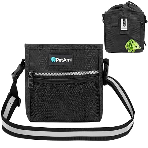 PetAmi Leckerli-Beutel für Hunde, Leckerli-Tasche für Training, Hunde-Spazierengehen-Beutel-Halter für Trockenfutter, Haustierfutter-Spielzeug, Hundetrainer-Essentials-Zubehör, Kotbeutelspender, 3 von PetAmi