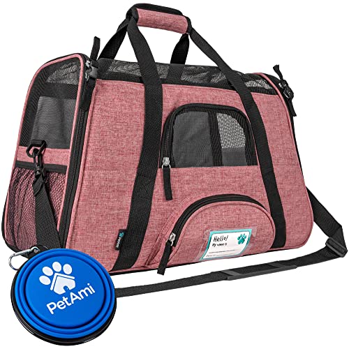 PetAmi Von Fluggesellschaften zugelassene Haustier-Tragetasche für Katzen, weiche Seiten, Hundetragetasche für kleine Hunde, Katzen-Reisezubehör, Zubehör, Indoor-Katzen, belüftete von PetAmi