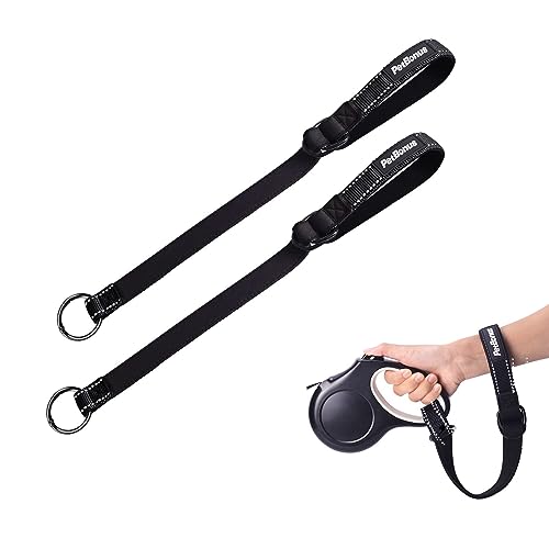 PetBonus Kurze Hundeleine, Sicherheitsarmband für Rollleine Hundeleine, Reflektierende Nähte und verstellbarer, weich gepolsterter Handgriff, Extraschicht Sicherheit für Kinderwagen (Schwarz, Schwarz) PetBonus Kurze Hundeleine, Sicherheitsarmband für Rollleine Hundeleine, Reflektierende Nähte und verstellbarer, weich gepolsterter Handgriff, Extraschicht Sicherheit für Kinderwagen (Schwarz, Schwarz) von PetBonus