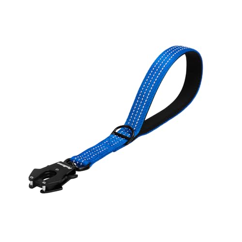 PetBonus Robuste Kurze Hundeleine 30cm, Nylon Kurzführer mit Schnellverschluss, gepolstertem Griff, Reflektierende Trainingsleine für große mittlere Hunde (Dunkelblau) von PetBonus