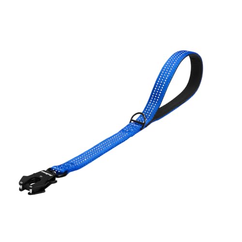 PetBonus Robuste Kurze Hundeleine 45cm, Nylon Kurzführer mit Schnellverschluss, gepolstertem Griff, Reflektierende Trainingsleine für große mittlere Hunde (Dunkelblau) von PetBonus