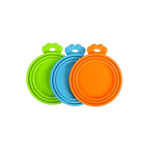 PetBonus Tierfutter-Dosendeckel Katzenfutter, Silikon Deckel für Hunde und Katzen Dosen, 3 in 1 Universal Dosendeckel für Katzenfutter Hundefutter, BPA-frei, spülmaschinenfest (3er Pack) von PetBonus