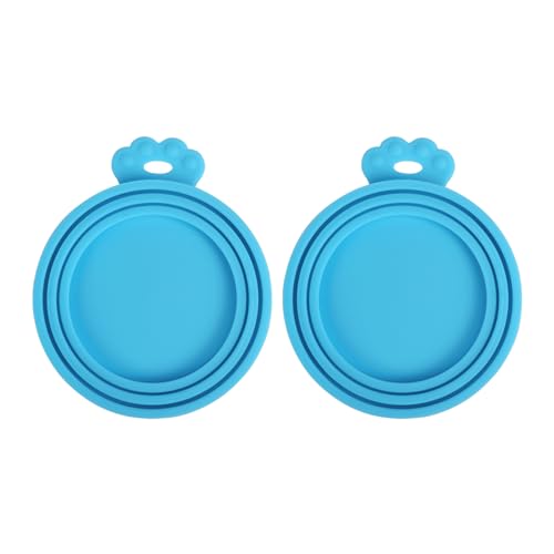 PetBonus Tierfutter-Dosendeckel Katzenfutter, Silikon Deckel für Hunde und Katzen Dosen, 3 in 1 Universal Dosendeckel für Katzenfutter Hundefutter, BPA-frei, spülmaschinenfest (Blau, Blau) von PetBonus