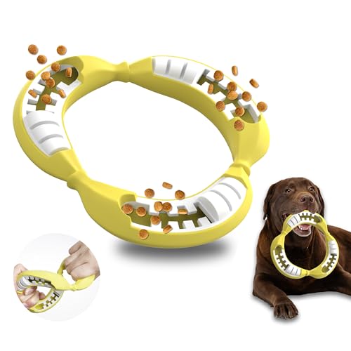 PetBuds Toys Dog Banana Frisbee – Interaktives Hundespielzeug, unzerstörbares Kauspielzeug & Leckerli in 1 (Pastellgelb, groß) von PetBuds