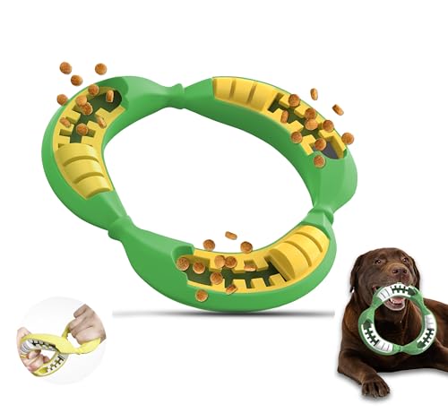 PetBuds Unzerstörbare Frisbee in Bananenform, interaktives Hundespielzeug gegen Langeweile, 2-in-1-Leckerli- und Kauspielzeug (Screamin Green, Large) von PetBuds