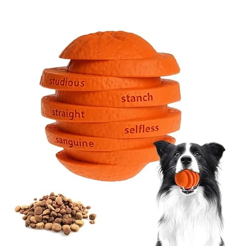 PetBuds Unzerstörbares Hundespielzeug – Interaktives orangefarbenes Leckerli-Spielzeug mit Futter-Clip-Rillen-Design für Langeweile von PetBuds