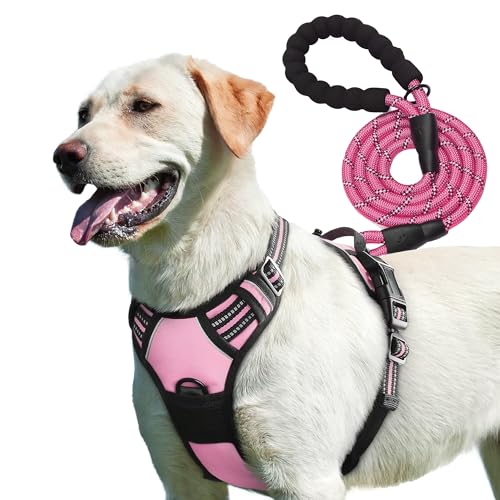 PetBuds Verstellbares Anti-Ziehgeschirr für Hunde, mit kostenlosem 1,5 m langem Leinengeschirr für Hunde, atmungsaktives und langlebiges Hundegeschirr für alle Rassen, Rosa, Größe M PetBuds Verstellbares Anti-Ziehgeschirr für Hunde, mit kostenlosem 1,5 m langem Leinengeschirr für Hunde, atmungsaktives und langlebiges Hundegeschirr für alle Rassen, Rosa, Größe M von PetBuds
