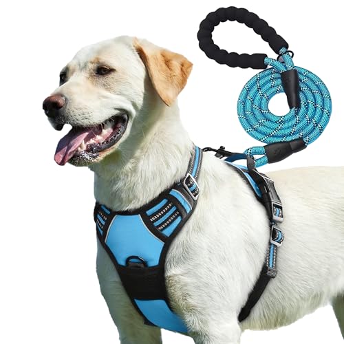 PetBuds Verstellbares Hundegeschirr gegen Ziehen, mit kostenlosem 1,5 m langem Leinengeschirr für Hunde, atmungsaktives und langlebiges Hundegeschirr für alle Rassen, Blau, Größe L PetBuds Verstellbares Hundegeschirr gegen Ziehen, mit kostenlosem 1,5 m langem Leinengeschirr für Hunde, atmungsaktives und langlebiges Hundegeschirr für alle Rassen, Blau, Größe L von PetBuds