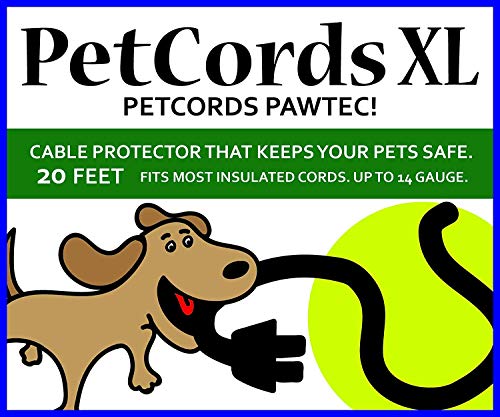 PetCords Kabelschutz für Hunde- und Katzen, schützt Ihre Haustiere vor dem Kauen auf und Durchbeißen von isolierten Kabeln, geruchlos, 6 m (20 Fuß) von PetCords