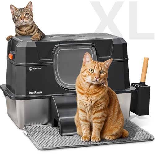 Edelstahl Katzentoilette mit Deckel Edelstahl Katzentoilette XL Hohe Seiten Metall Katzentoilette Groß Kitty Katzentoilette Geschlossen 3 in 1 XXL Sieben Extra Große Katzentoiletten für Indoor Katzen Edelstahl Katzentoilette mit Deckel Edelstahl Katzentoilette XL Hohe Seiten Metall Katzentoilette Groß Kitty Katzentoilette Geschlossen 3 in 1 XXL Sieben Extra Große Katzentoiletten für Indoor Katzen von PetCove