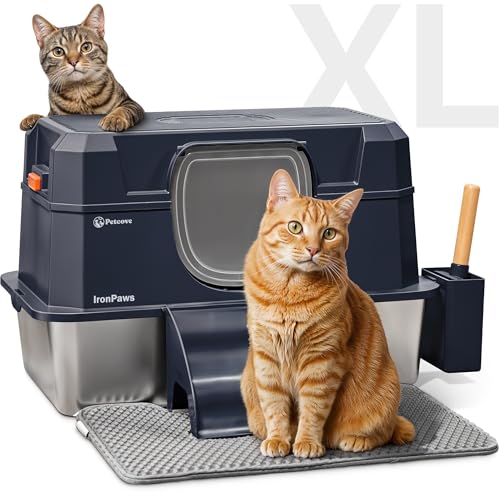 Edelstahl Katzentoilette mit Deckel Edelstahl Katzentoilette XL Hohe Seiten Metall Katzentoilette Groß Kitty Katzentoilette Geschlossen 3 in 1 XXL Sieben Extra Große Katzentoiletten für Indoor Katzen Edelstahl Katzentoilette mit Deckel Edelstahl Katzentoilette XL Hohe Seiten Metall Katzentoilette Groß Kitty Katzentoilette Geschlossen 3 in 1 XXL Sieben Extra Große Katzentoiletten für Indoor Katzen von PetCove