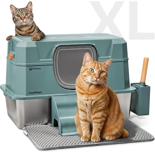 Edelstahl Katzentoilette mit Deckel Edelstahl Katzentoilette XL Hohe Seiten Metall Katzentoilette Groß Kitty Katzentoilette Geschlossen 3 in 1 XXL Sieben Extra Große Katzentoiletten für Indoor Katzen Edelstahl Katzentoilette mit Deckel Edelstahl Katzentoilette XL Hohe Seiten Metall Katzentoilette Groß Kitty Katzentoilette Geschlossen 3 in 1 XXL Sieben Extra Große Katzentoiletten für Indoor Katzen von PetCove