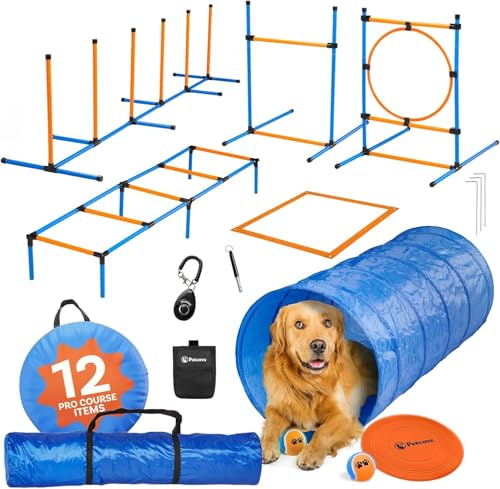 PetCove Hund Agility Course Hinterhof Set, Hund Agility Ausrüstung, Hund Hinderniskurs Hinterhof, Agility Trainingsgeräte für Hunde, Hund Agility Tunnel PetCove Hund Agility Course Hinterhof Set, Hund Agility Ausrüstung, Hund Hinderniskurs Hinterhof, Agility Trainingsgeräte für Hunde, Hund Agility Tunnel von PetCove