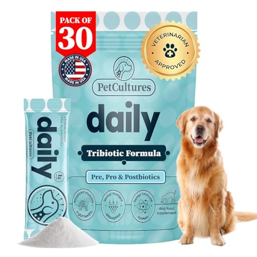 PetCultures Daily Probiotika für Hunde, Darmgesundheit PRE, PRO, und POST-biotisches Pulverergänzungsmittel mit Verdauungsenzymen, Hundeprobiotika für die Verdauungsgesundheit, 30 Packungen PetCultures Daily Probiotika für Hunde, Darmgesundheit PRE, PRO, und POST-biotisches Pulverergänzungsmittel mit Verdauungsenzymen, Hundeprobiotika für die Verdauungsgesundheit, 30 Packungen von PetCultures