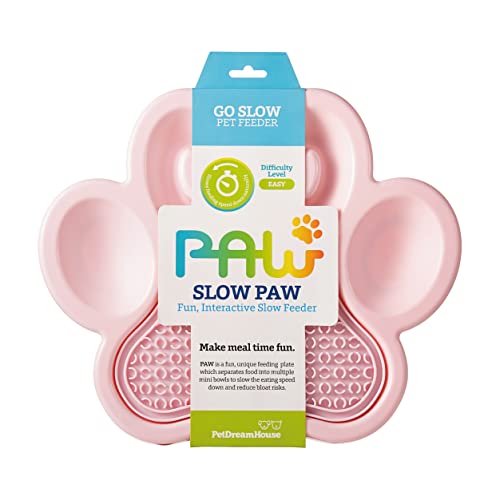 PetDreamHouse PAW 2-in-1 Slow Feeder Interaktiver Napf mit Abnehmbarer Leckmatte - Bereicherungserlebnis für Ihre Haustiere, Baby Pink von PetDreamHouse