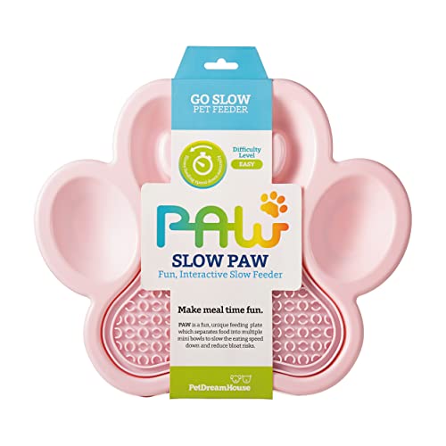 PetDreamHouse PAW 2-in-1 Slow Feeder Interaktiver Napf mit Abnehmbarer Leckmatte - Bereicherungserlebnis für Ihre Haustiere, Baby Pink von PetDreamHouse