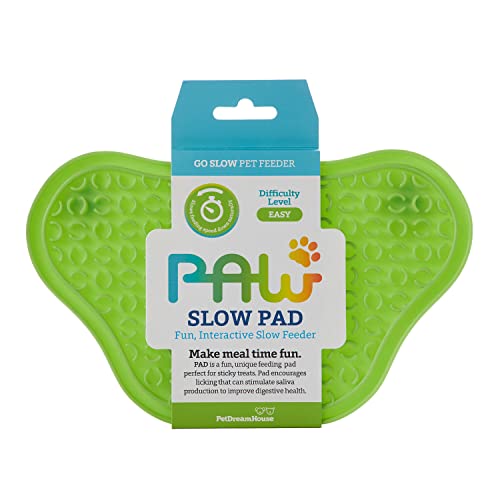 PetDreamHouse PAWPetDreamHouse Paw Feeder Lick Pad Hunde-Leckunterlage, Ablenkungsmatte für Bad oder Dusche mit Saugnapf zum Lecken von Paste, Soße, Joghurt oder Erdnussbutter Grün 261263 von PetDreamHouse