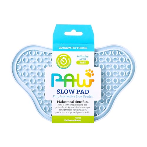 PetDreamHouse PAW Slow Lick Pad - rutschfeste Leckmatte für Hunde & Katzen, Angstlinderung, langlebiges TPE, Saugnapfgriff, spülmaschinenfest - Babyblau von PetDreamHouse