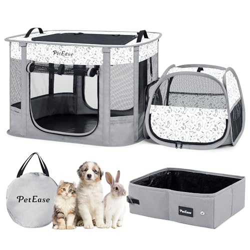 PETEASE Tragbarer Katzenlaufstall 2-in-1 Hundekreta, Faltbarer Haustierkäfig mit Katzenklo für Kaninchen, Welpen, Hamster, Indoor/Outdoor Katzen Gehege Käfige Zelt PETEASE Tragbarer Katzenlaufstall 2-in-1 Hundekreta, Faltbarer Haustierkäfig mit Katzenklo für Kaninchen, Welpen, Hamster, Indoor/Outdoor Katzen Gehege Käfige Zelt von PetEase