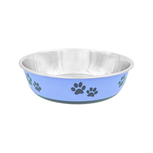 INDIPETS Buster Bowl Collection: Rutschfester Wasser- und Futternapf für Haustiere, 850 ml, 17,5 cm, Größe M, Maya Blue (PN: 800452) von PetEdge