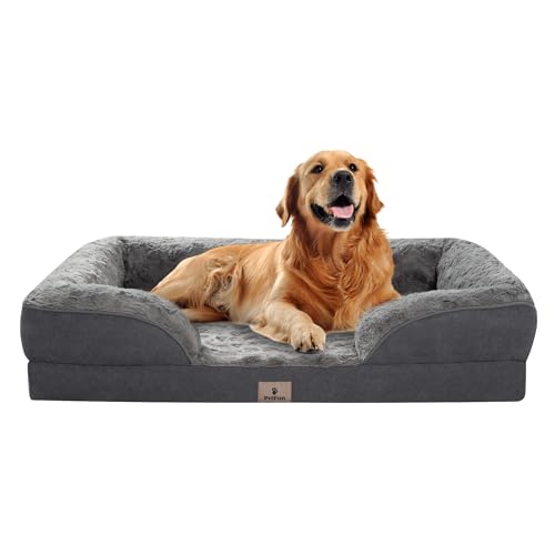 PetFun Orthopädisches Hundebett für extra große Hunde – XL waschbares Hundesofa, groß, stützendes Schaumstoff-Haustier-Couch-Bett mit abnehmbarem, waschbarem Bezug, wasserdichtem Futter und von PetFun