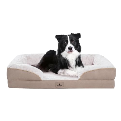 PetFun Orthopädisches Hundebett für große Hunde – großes waschbares Hundesofa, groß, stützendes Schaumstoff-Haustier-Couch-Bett mit abnehmbarem, waschbarem Bezug, wasserdichtem Futter und rutschfester PetFun Orthopädisches Hundebett für große Hunde – großes waschbares Hundesofa, groß, stützendes Schaumstoff-Haustier-Couch-Bett mit abnehmbarem, waschbarem Bezug, wasserdichtem Futter und rutschfester von PetFun
