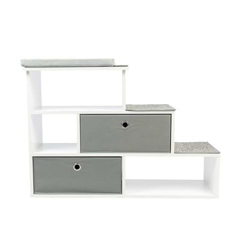PetFusion Pet Step Fenster-Sitzstange mit Aufbewahrungskörben, 20.3 cm Treppenhöhe, multifunktionales modernes Haustiermöbel mit Teppich-Pads und 2.5 cm dickem Premium-Schaumstoff-Sitzpolster PetFusion Pet Step Fenster-Sitzstange mit Aufbewahrungskörben, 20.3 cm Treppenhöhe, multifunktionales modernes Haustiermöbel mit Teppich-Pads und 2.5 cm dickem Premium-Schaumstoff-Sitzpolster von PetFusion
