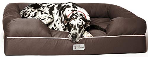 PetFusion Ultimate Hundebett aus Memory-Schaum, Jumbo-Lounge, orthopädisch, bequem, groß, wasserdicht, für extra große Hunde, Schokoladenbraun, Größe XXL (127 x 102 x 33 cm) von PetFusion