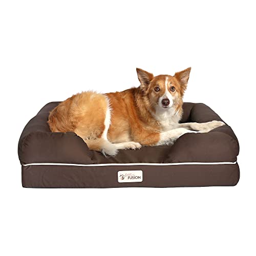 PetFusion Ultimate Solid 4 "Memory Foam Hunde/katze bett für mittlere und große HUnde/Katze (36 x 28 x 9" orthopädische Sofa-Couch; braun). Ersatzabdeckungen und Decken sind ebenfalls erhältlich von PetFusion