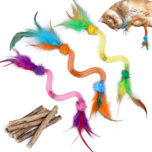 PetGens Katze Spielzeug, Katzenspielzeug mit Katzenminze Katzenspielzeug spirale mit Katzenminze Balls, Federn, Glöckchen für Katzen PetGens Katze Spielzeug, Katzenspielzeug mit Katzenminze Katzenspielzeug spirale mit Katzenminze Balls, Federn, Glöckchen für Katzen von PetGens