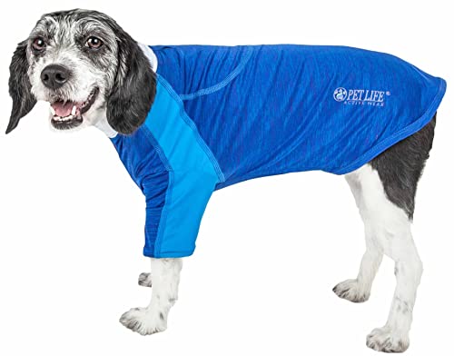 PetLife Active Chewitt Wagassy 4-Wege-Stretch-Performance Langarmshirt für Hunde, Größe XL, Blau von Pet Life