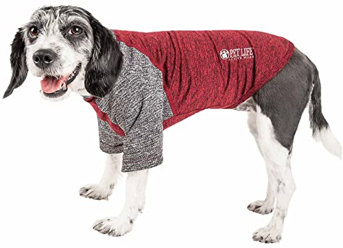 PetLife Active Hybreed 4-Wege-Stretch-Hunde-T-Shirt, zweifarbig, Größe S, Kastanienbraun von Pet Life
