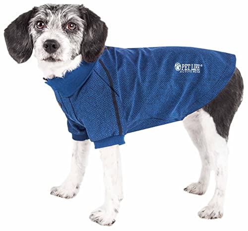 PetLife Active Polo-Shirt für Hunde, mit Pelz-Flex, elastisch, ableitsicher, Größe XL, Marineblau von Pet Life