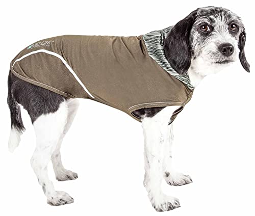 PetLife Active Pull-Rover Premium 4-Wege-Stretch-Hunde-T-Shirt, 2-farbig, ärmellos, Größe L, Grün von Pet Life
