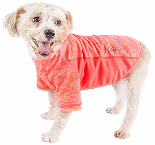 PetLife Active Warf Speed Heathered Hunde-T-Shirt, extradehnbar, Größe XS, Orange von PetLife